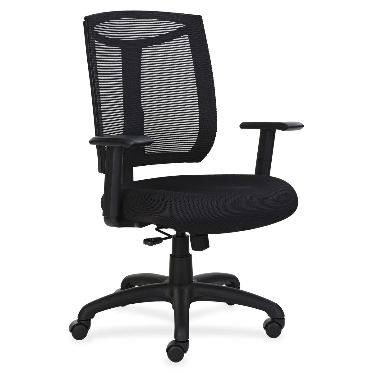 Lorell Air Seating Mesh Back Chair With Air Grid Fabric Seat, Black