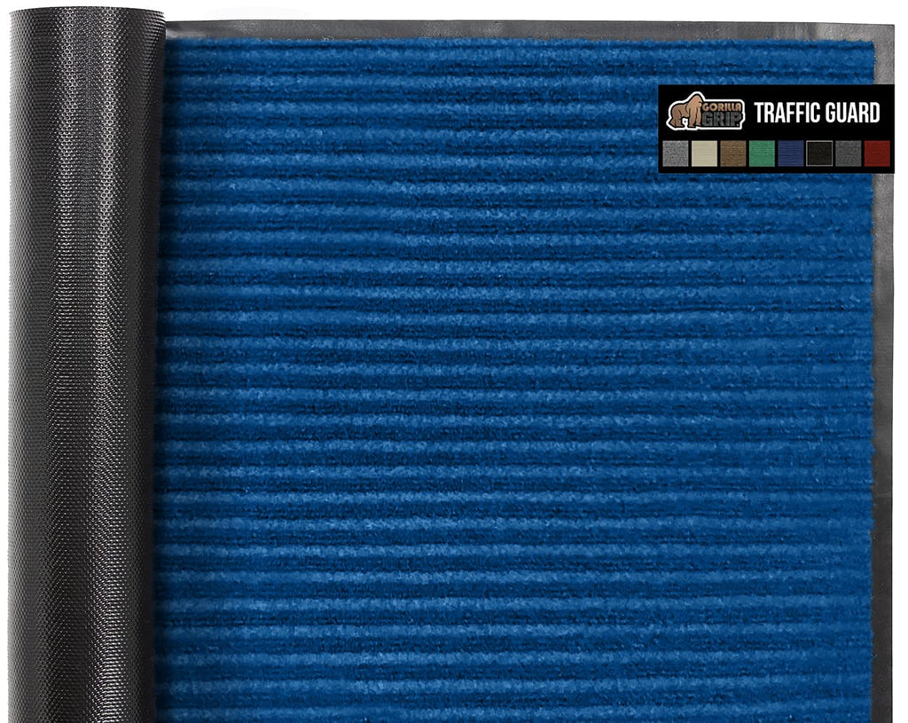Gorilla Grip Waterproof Heavy Duty Traffic Guard Doormat, Stain And Fade Resistant, Durable Rubber, Low Profile Door Mat, Shoe Scraper, Welcome Mats For Entry, 60X36, Green