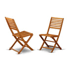 East West Furniture Dibs5Cwna 5 Piece Patio Dining Set Includes An Oval Outdoor Acacia Wood Table And 4 Folding Side Chairs, 36X60 Inch, Natural Oil