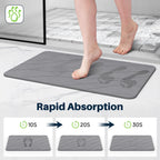 Closefriend Diatomite Stone Bath Mat - Fast Drying Bathroom Mat Stone, Diatomaceous Earth Bath Mat Non-Slip, Absorbent Stone Mat