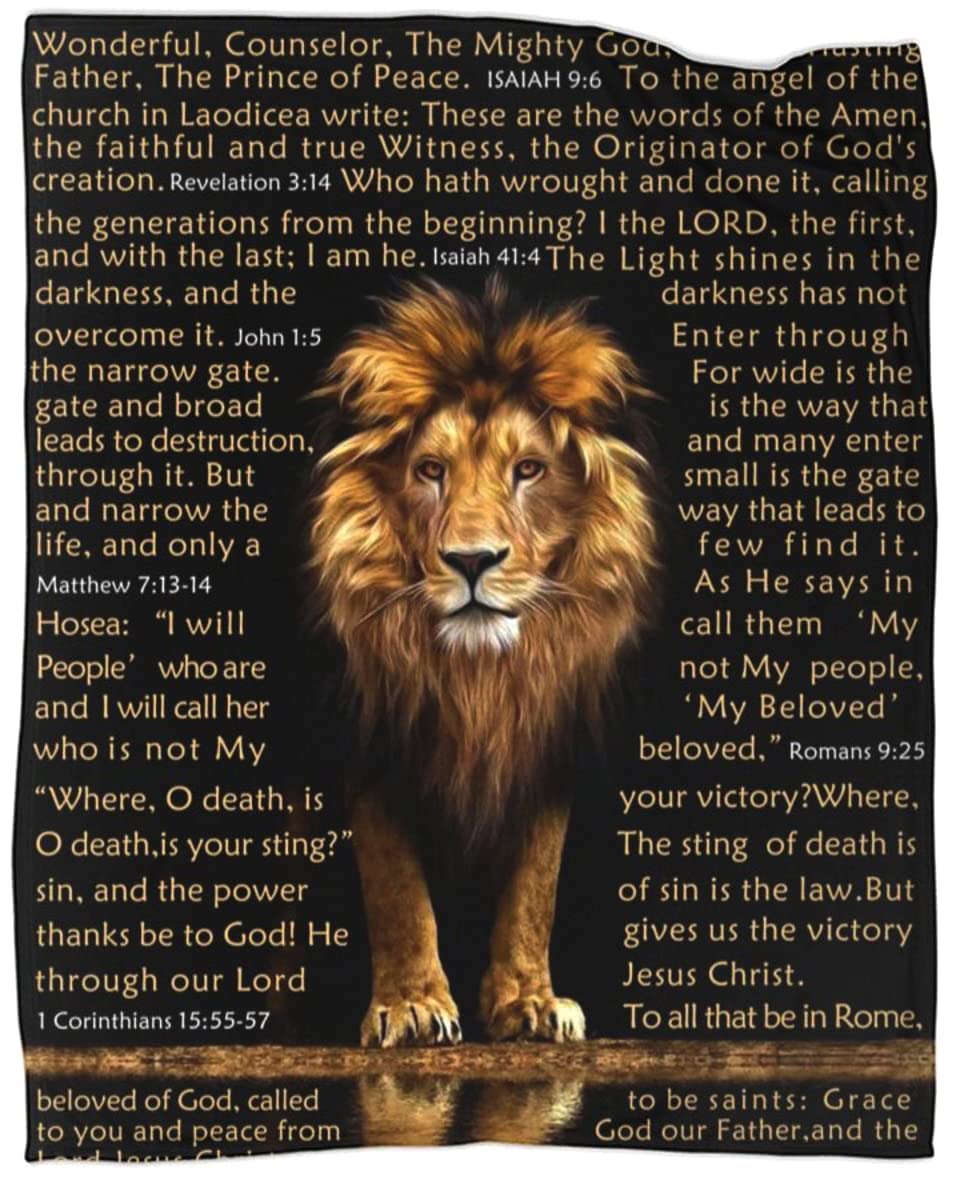 Buugviil Bible Verse Blanket Biblical Gifts For Women Christian Gifts Lion Prayer Religious Throw Blankets For Couch Sofa Bed Wa