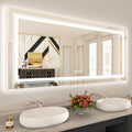 WTTY LED Bathroom Mirror 60x36 with RGB Backlit and Front Light,Stepless Dimmable LED Mirror for Bathroom,Lighted Bathroom Vanit