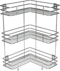 Rasvesh L Corner Shape Stand Triple Layer 3Tier Stainless Steel Multipurpose Storage Rack/Shelf Rack For Dish Kitchen & Bathroo