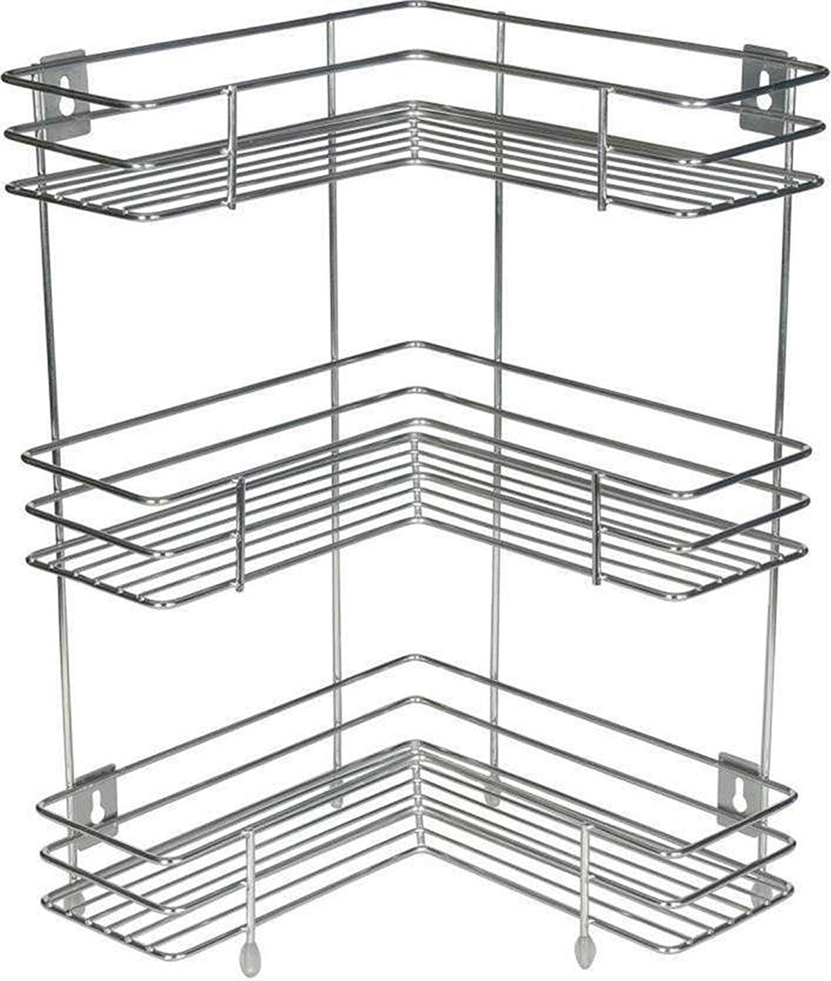Privesh L Corner Shape Stand Triple Layer 3Tier Stainless Steel Multipurpose Storage Rack/Shelf Rack for Dish Kitchen & Bathroo