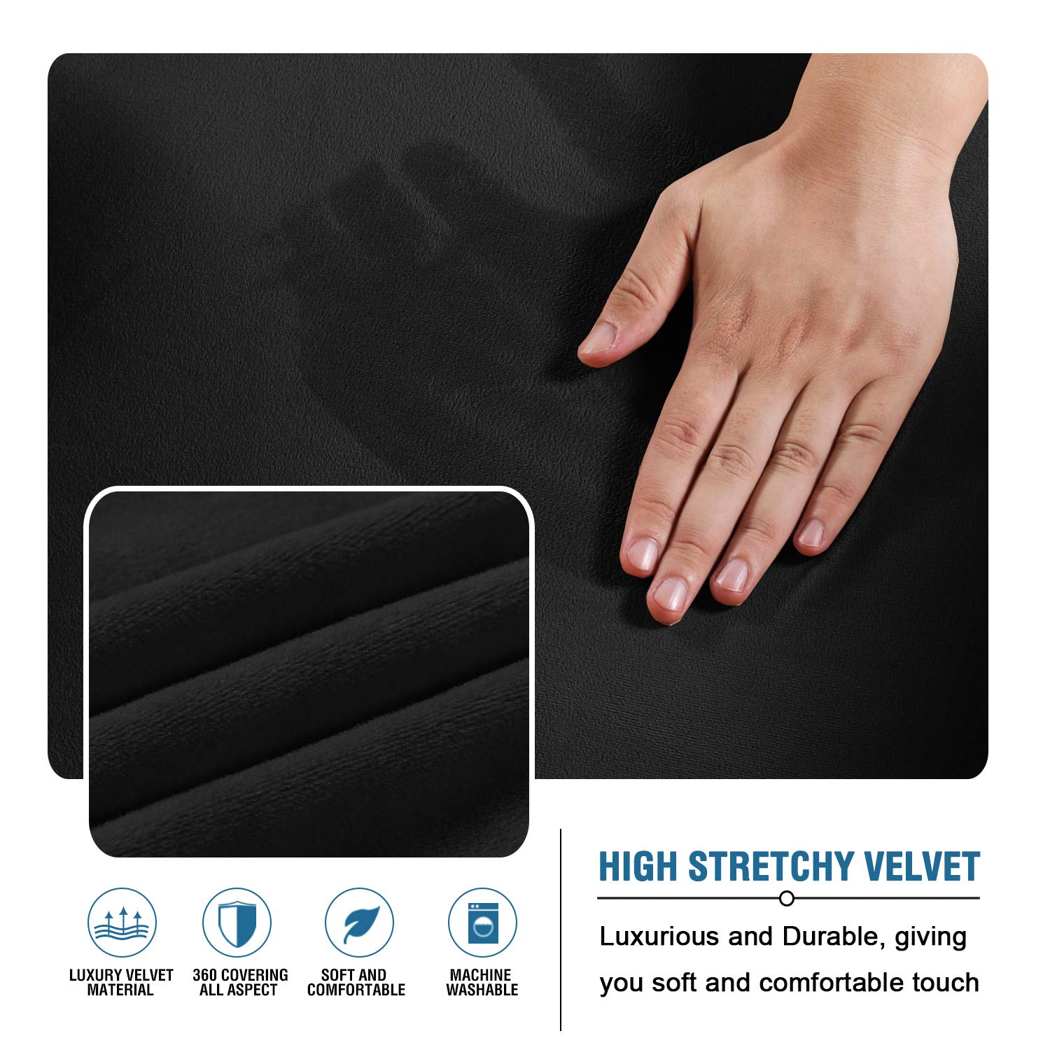 H.Versailtex Velvet Futon Cover Armless Sofa Covers Sofa Bed Covers Stretch Futon Couch Cover Sofa Slipcover Furniture Protector