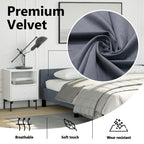 vidaXL Velvet Bed Frame Platform Bed, Scandinavian Style/Slats Support/No Box Spring Needed/Without Mattress/Easy Assembly, Dark Grey Queen Bed