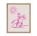 Poster Master Sunset Cowgirl Poster - Retro Pink Cowgirl Print - Western Art - Trendy Art - Wild West Art - Modern Art - Gift fo