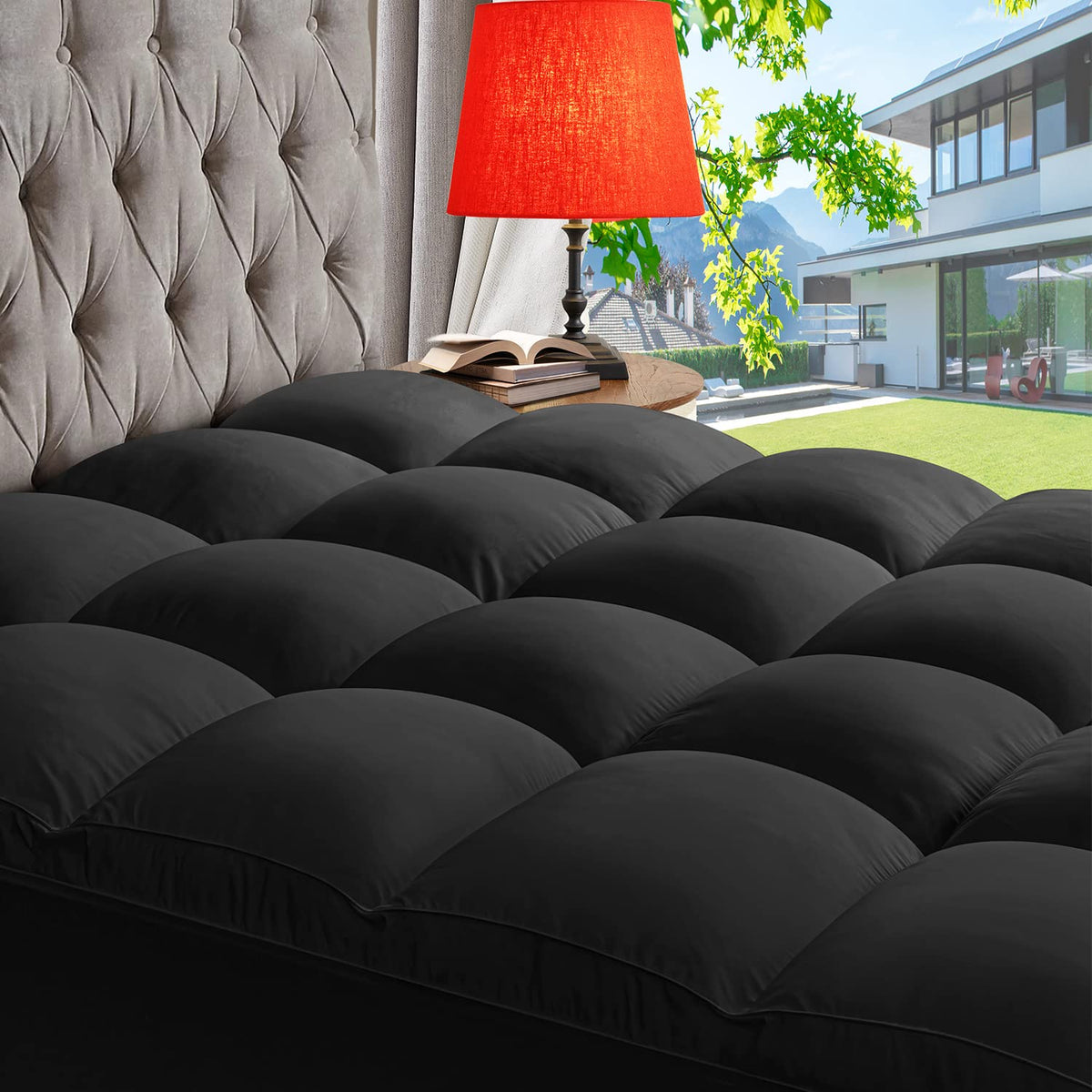 Abene California King Cooling Mattress Topper For Back Pain Relief, Extra Thick Mattress Pad Pillowtop, Soft Mattress Protector