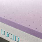 Lucid 3 Inch Lavender Infused Memory Foam Mattress Topper - Ventilated Design - Cal King Size