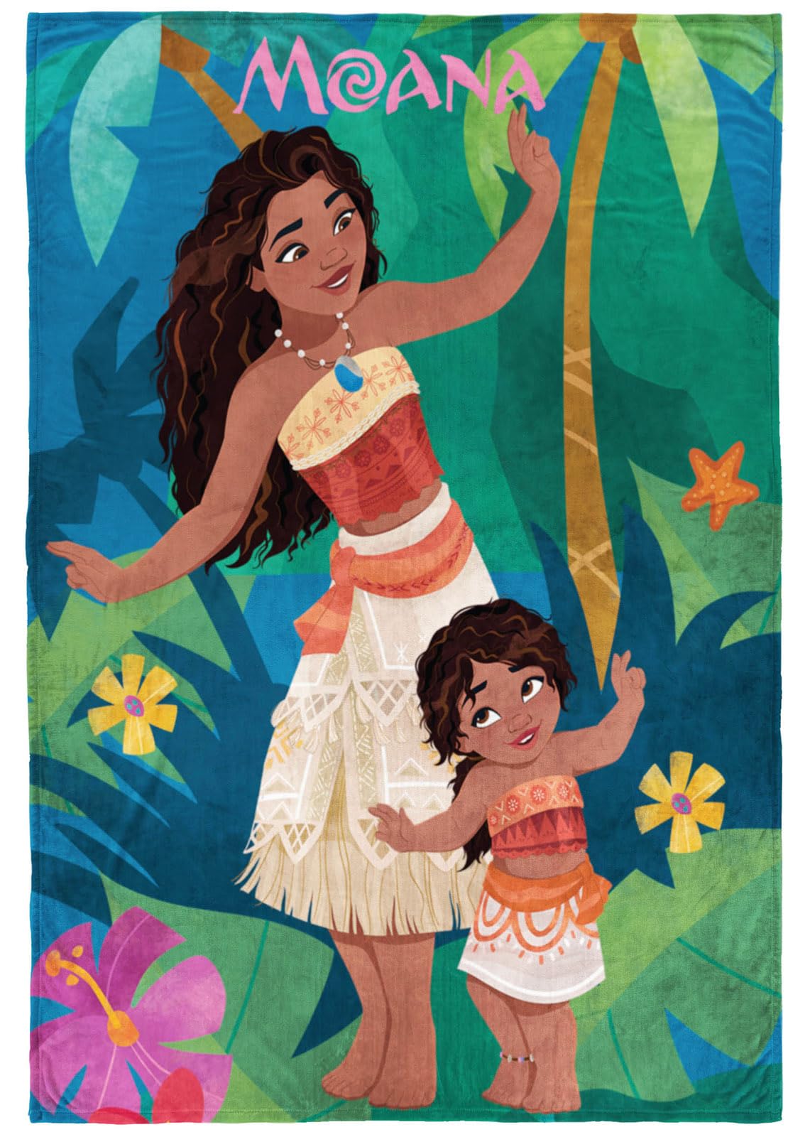Jay Franco Disney Moana Plush Throw Blanket - Measures 40 X 50 Throw - Kids Super Soft Lightweight Fleece Bedding