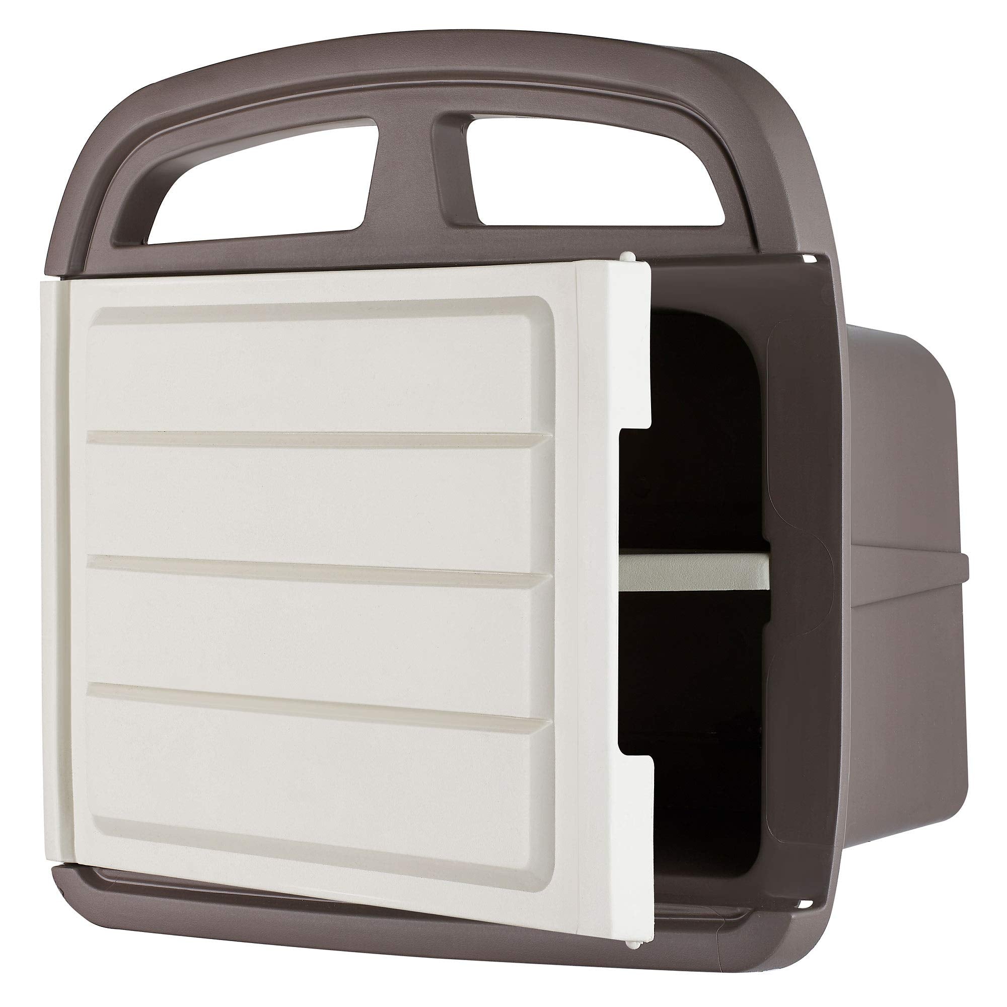 Df Omer Plastic Garden Water Hose Holder With Storage Compartment Fits 150 Ft. Hose - 10X7X5 In. Weatherproof Wall Mount Hose Ra