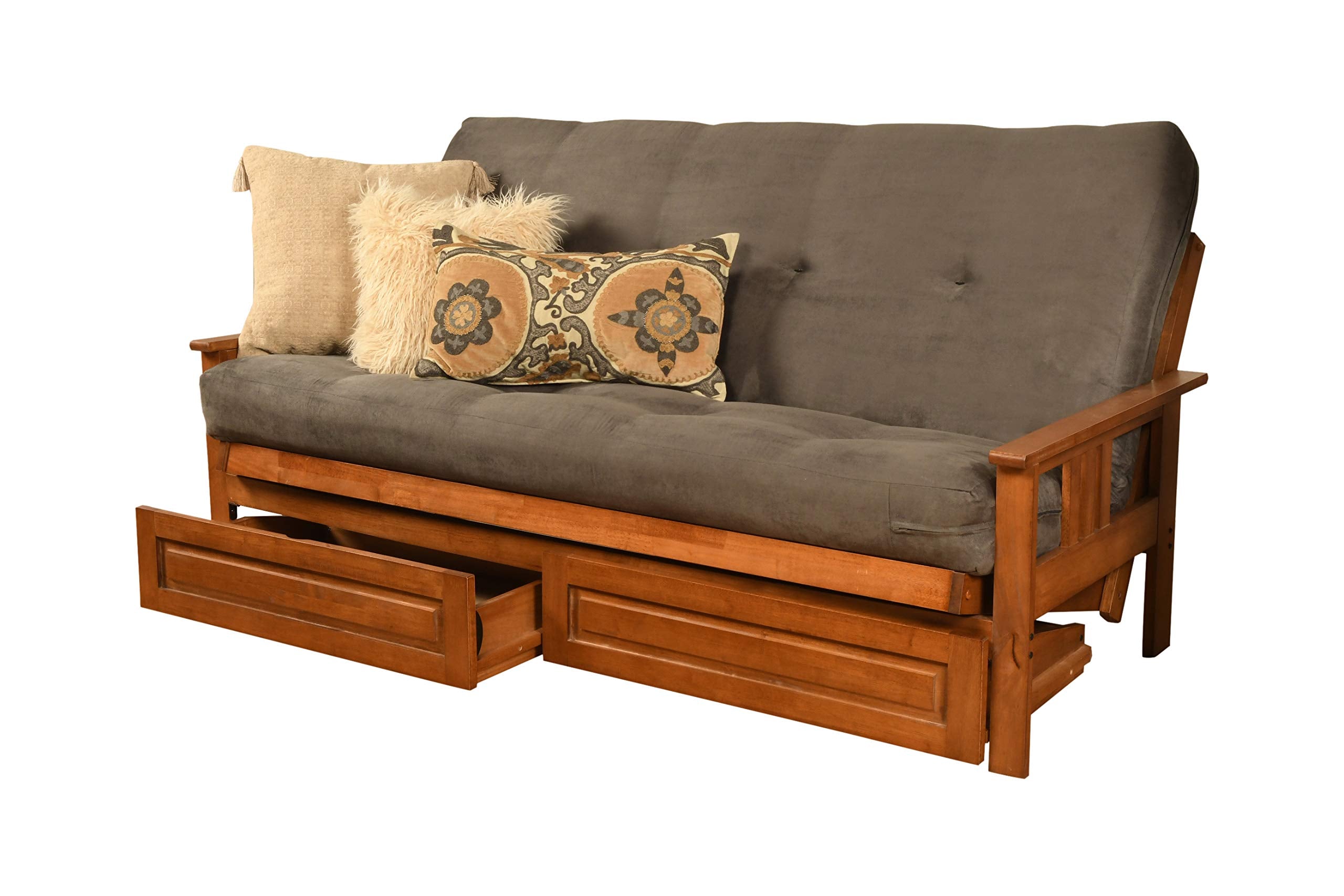 Kodiak Furniture Monterey Full Futon With Suede Fabric Mattress In Gray/Barbados