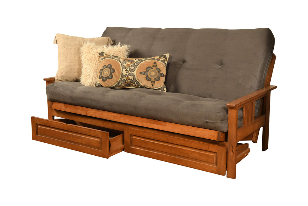 Kodiak Furniture Monterey Full Futon With Suede Fabric Mattress In Gray/Barbados