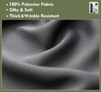Pi Blackout French Door Curtain 2 Panels,Privacy Thermal Insulated Tie Up Door Window Curtain For Glass Door/Front Door/Sliding Door/Patio Door (W30Xl68,Dark Grey)