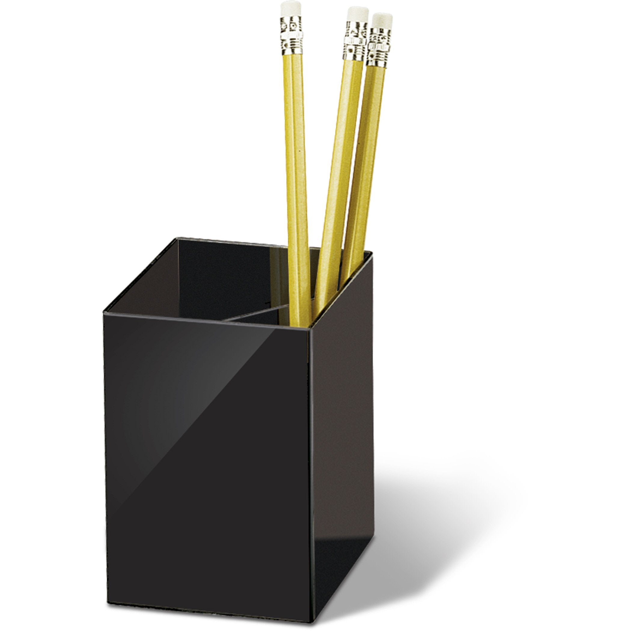 Officemate International Corp. 93681 Pencil Cup, Three Compartments, 2-7/8-Inch X2-7/8-Inch X4-Inch , Black
