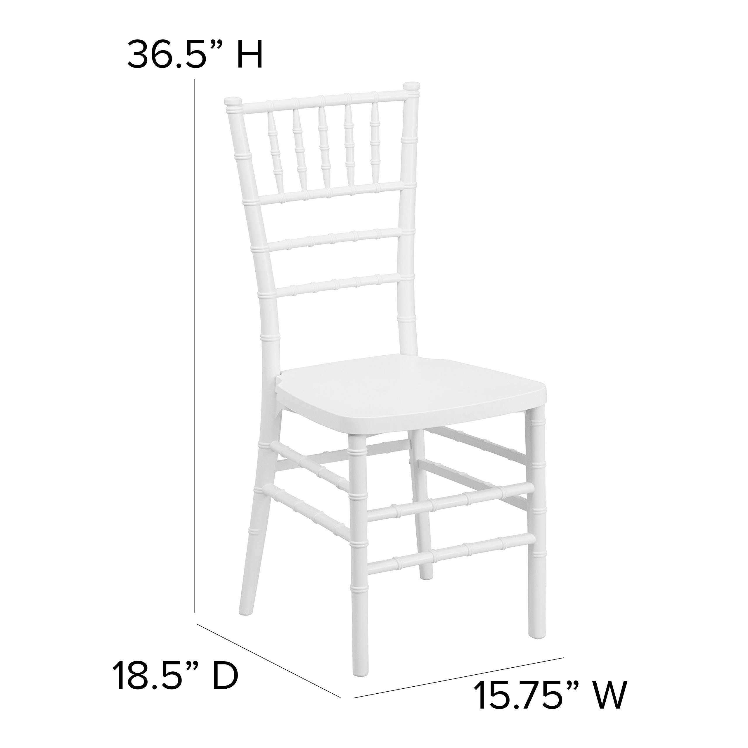 Flash Furniture HERCULES PREMIUM Series Matte White Resin Stacking Chiavari Chair