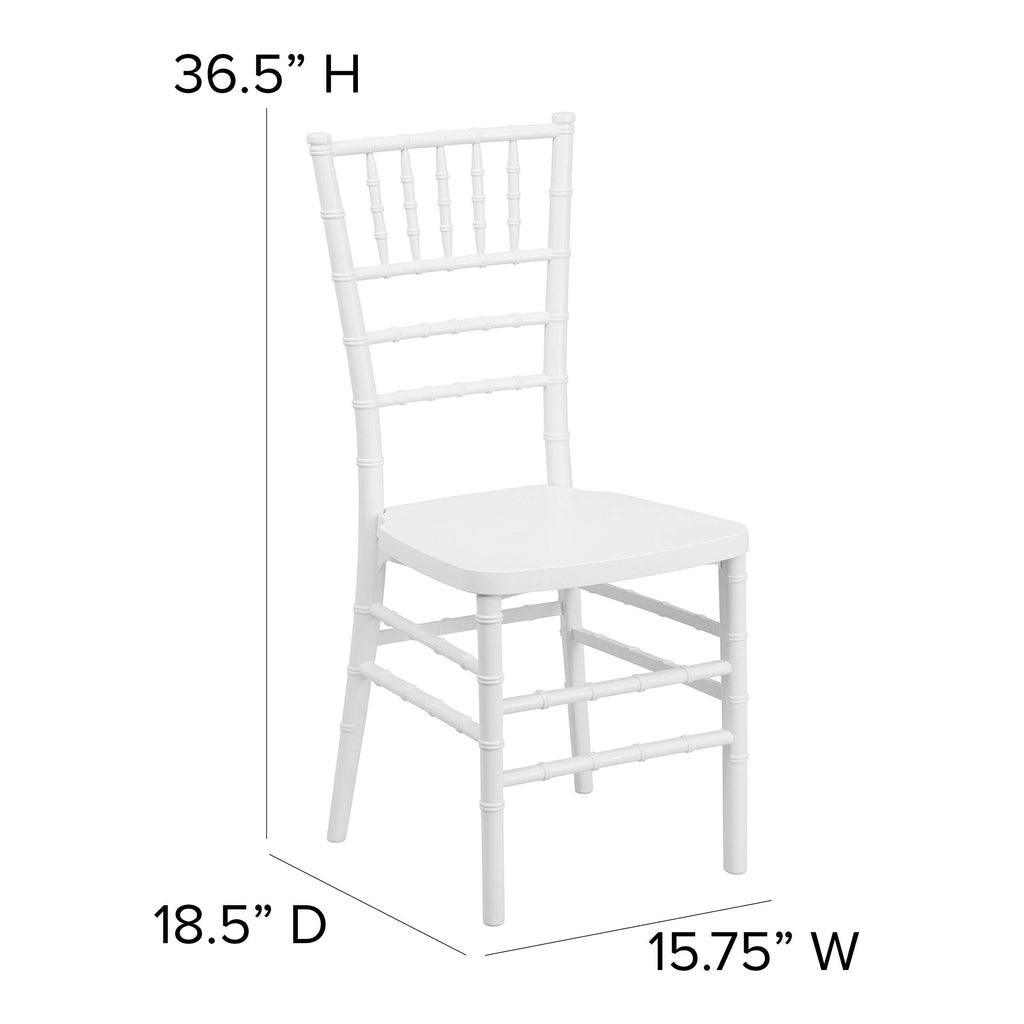 Flash Furniture HERCULES PREMIUM Series Matte White Resin Stacking Chiavari Chair