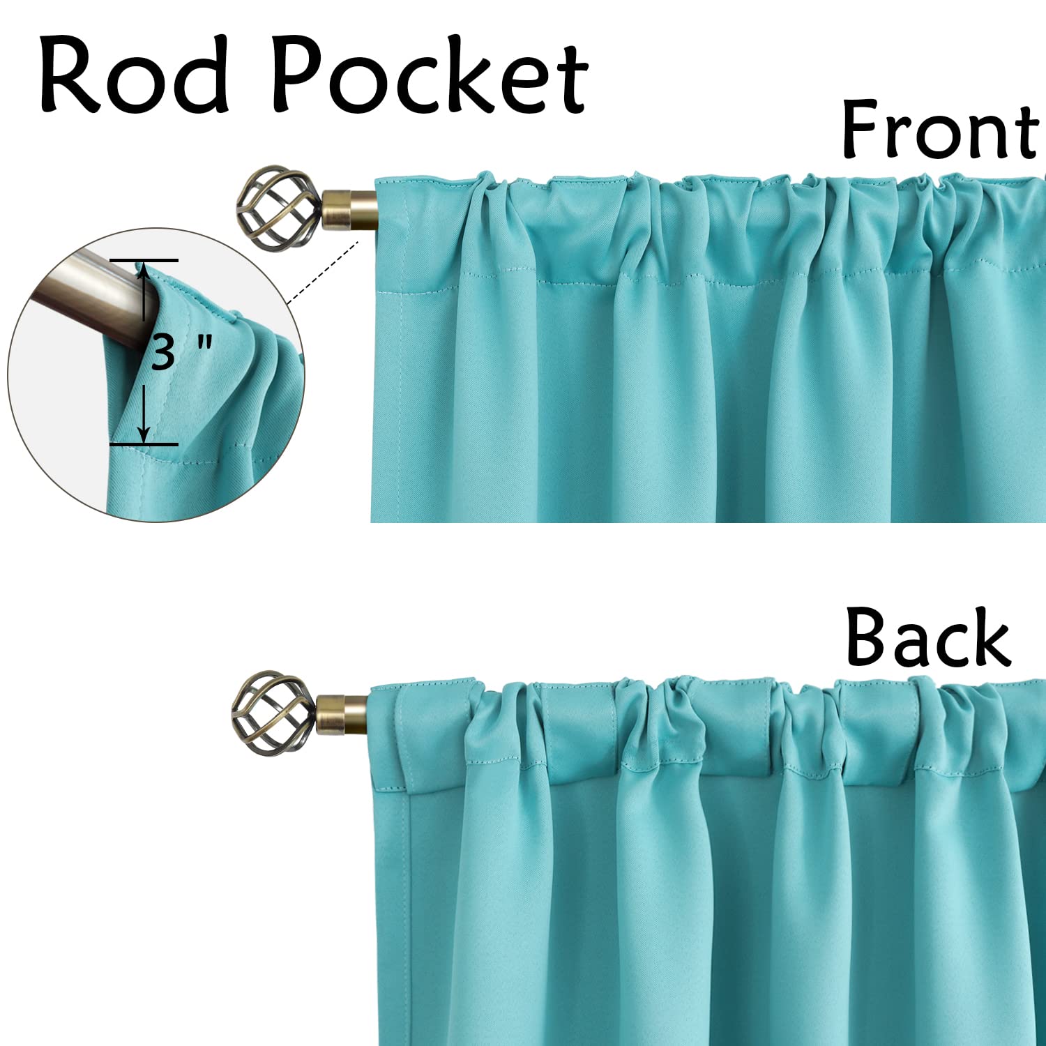Bgment Rod Pocket And Back Tab Blackout Curtains For Bedroom - Thermal Insulated Room Darkening Curtains For Living Room, 2 Window Curtain Panels (42 X 63 Inch, Natural Camel)