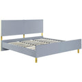 Acme Gaines Eastern King Bed in Gray High Gloss Finish