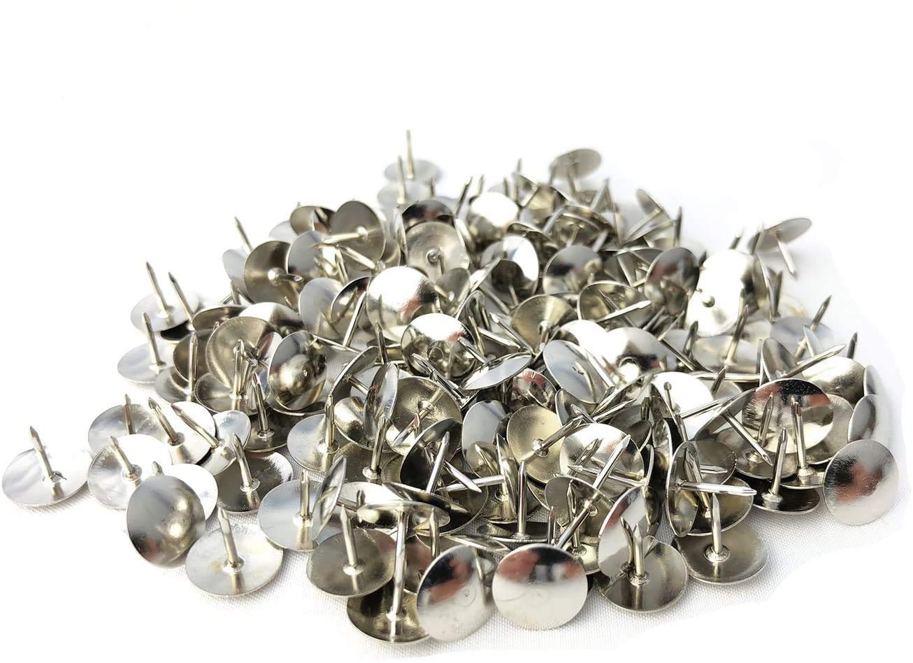 Thumb Tacks, Steel Thumb Tack, Silver Round Head Push Pins, Sharp Steel Points - Nickel-Plated Silver - 1000 Pcs