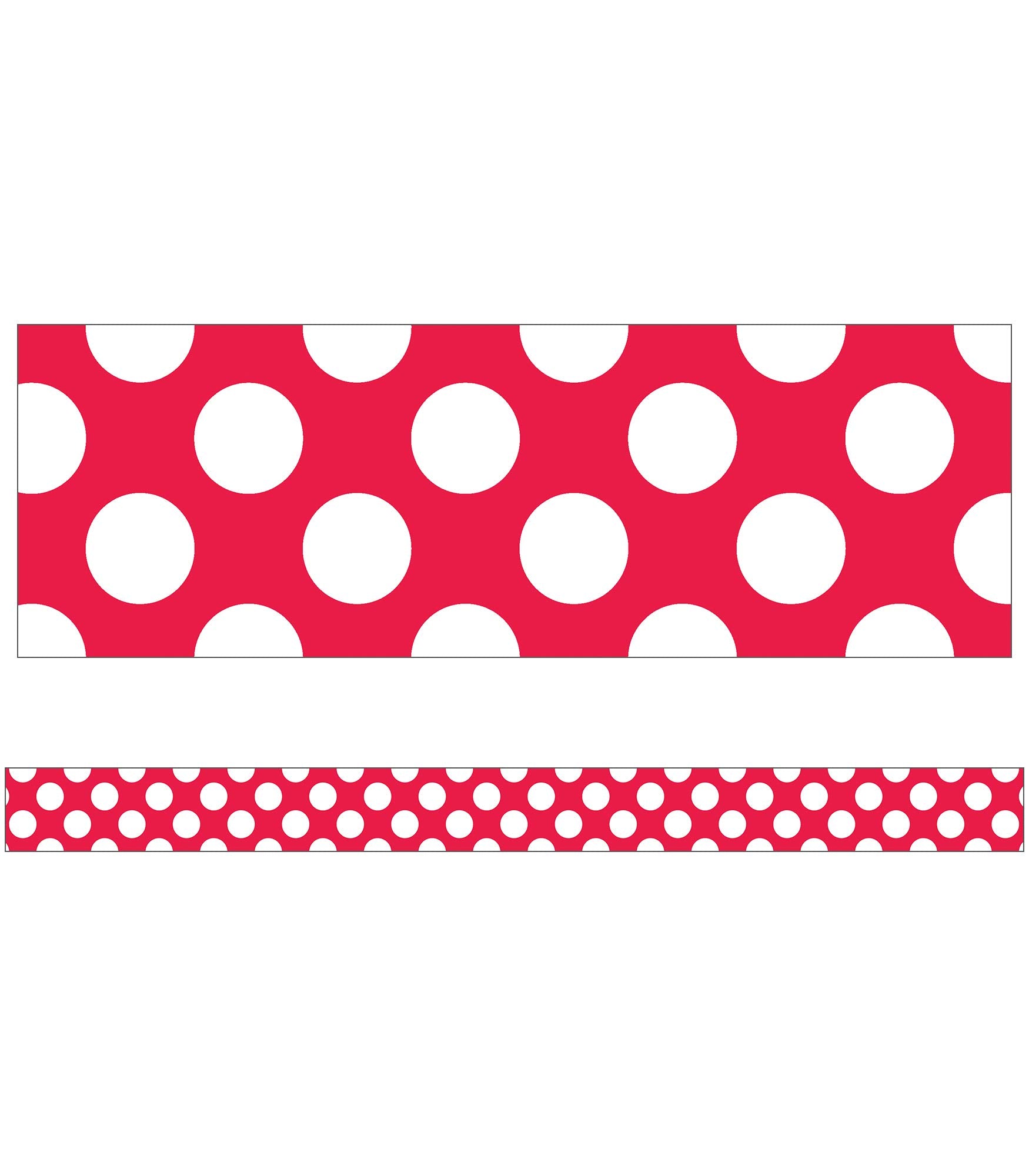 Schoolgirl Style - Red With Polka Dots Straight Borders