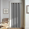 NICETOWN Blackout Silver Grey Doorway Curtain - Solid Thermal Insulated Grommet Room Darkening Privacy Window Drape Sound Dampen
