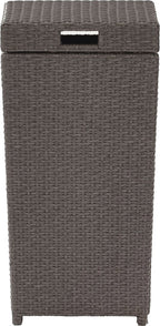 Crosley Furniture Palm Harbor Resin Wicker Outdoor Trash Can With Lid for Backyard, Patio, Deck, Balcony, Gray