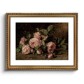 ARPEOTCY Vintage Gold Framed Large Wall Art, Retro Still life Pink Roses Canvas Prints Artwork with Antique Frame, Victorian Wal