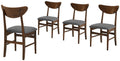 Crosley Furniture Landon Mid Century Modern Wood Dining Chairs With Upholstered Seat Set Of 4, Kitchen Chair, Mahogany