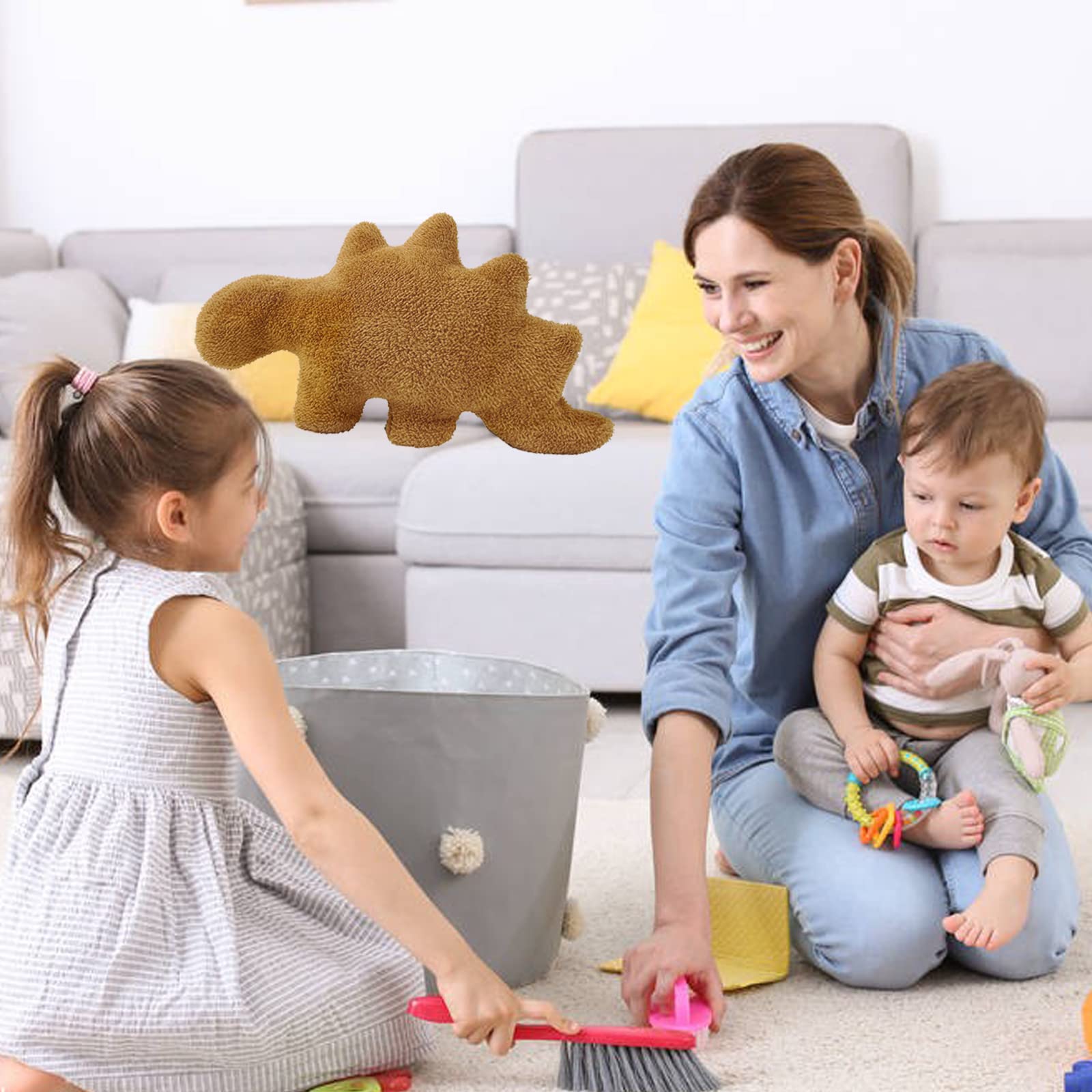 Isaacalyx 24 Inch Large Dino Nugget Pillow, Large Stegosaurus Soft Dinosaur Nuggets Pillow For Fun Pillows Funny Gift Birthday G