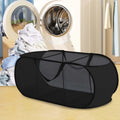 TRENDIVIBE Foldable Laundry Basket Mesh Dirty Clothes Hamper for Dorm Bedroom Underwear 3 Grids Black