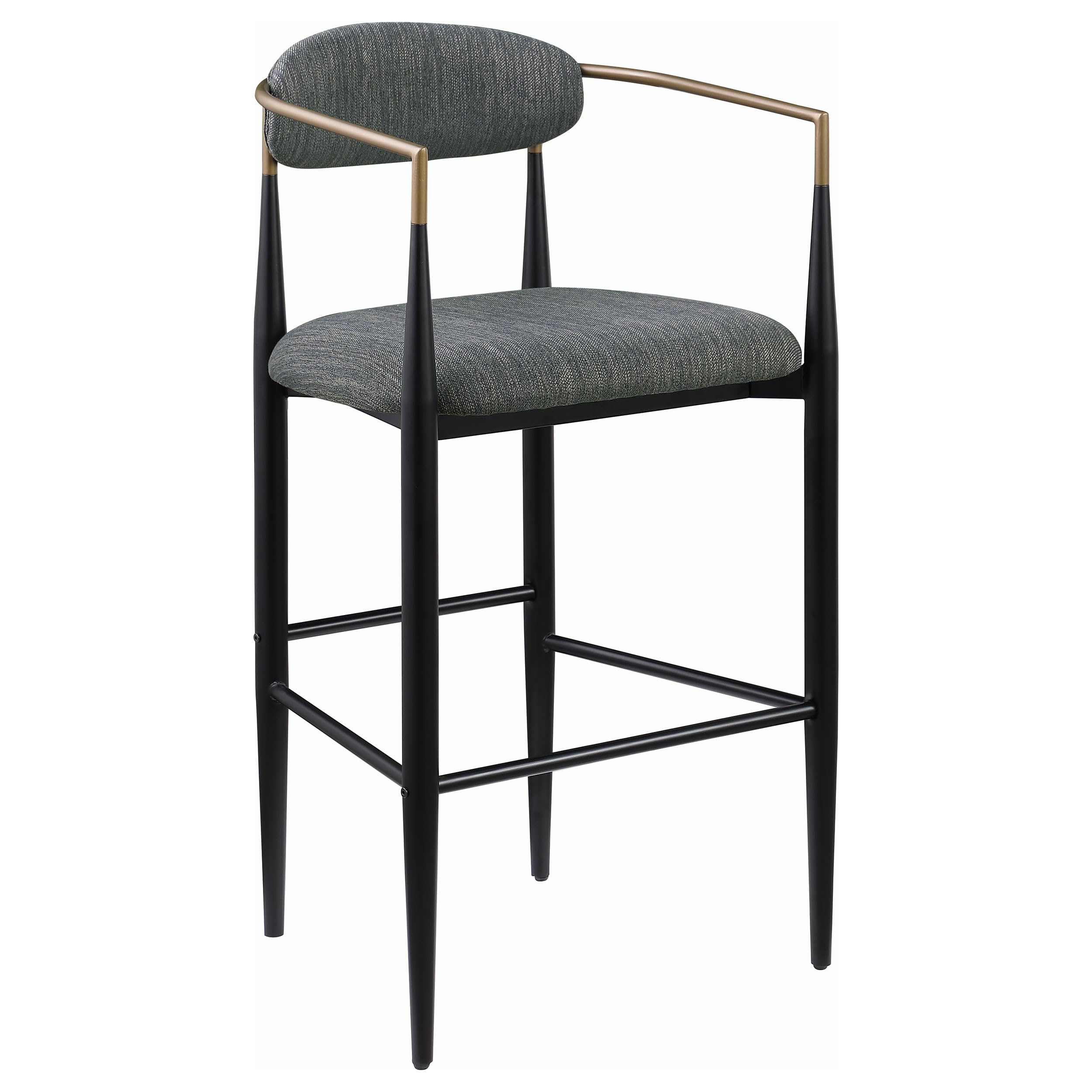 Coaster Home Furnishings Tina Metal Pub Height Bar Stool with Upholstered Back and Seat - Thumbnail 2
