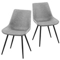 Yaheetech Dining Chairs Set of 2 Faux Leather Mid Century Kitchen Chairs with Metal Legs for Dining Room Kitchen, Grey