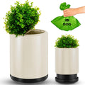 Jingmore Dog Poop Trash Can 13L Plant Styled Outdoor with Lid, White
