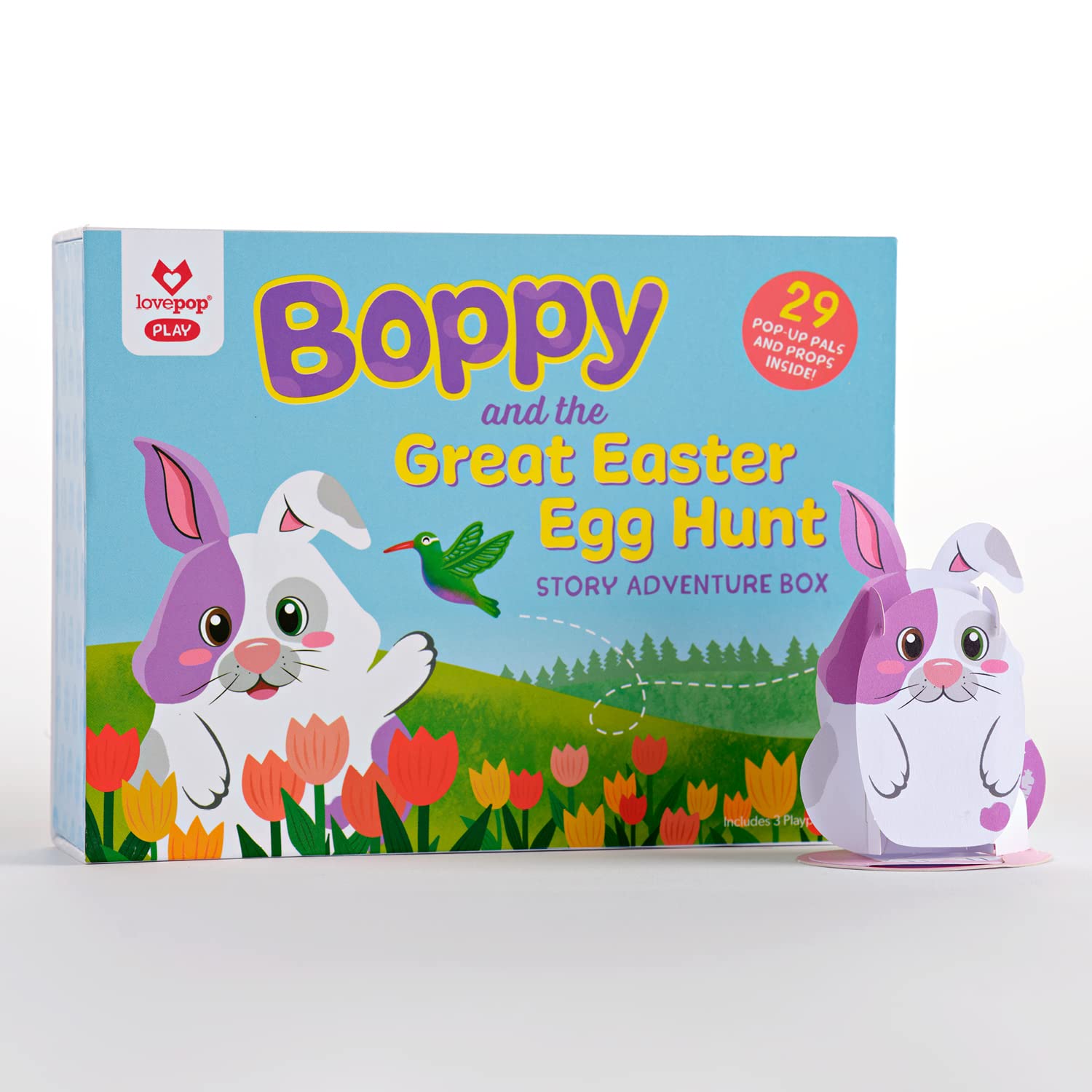 Lovepop Boppy and the Great Easter Egg Hunt Adventure Box - Easter Gift Basket Advent Calendar for Kids - 29 Mini Pop-Up Charact