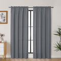 Lecloud Bessie Dark Grey Curtains for Living Room Decor 78 Inches Long 2 Pcs, Privacy Airy Window Treatments Bedroom Curtains, R