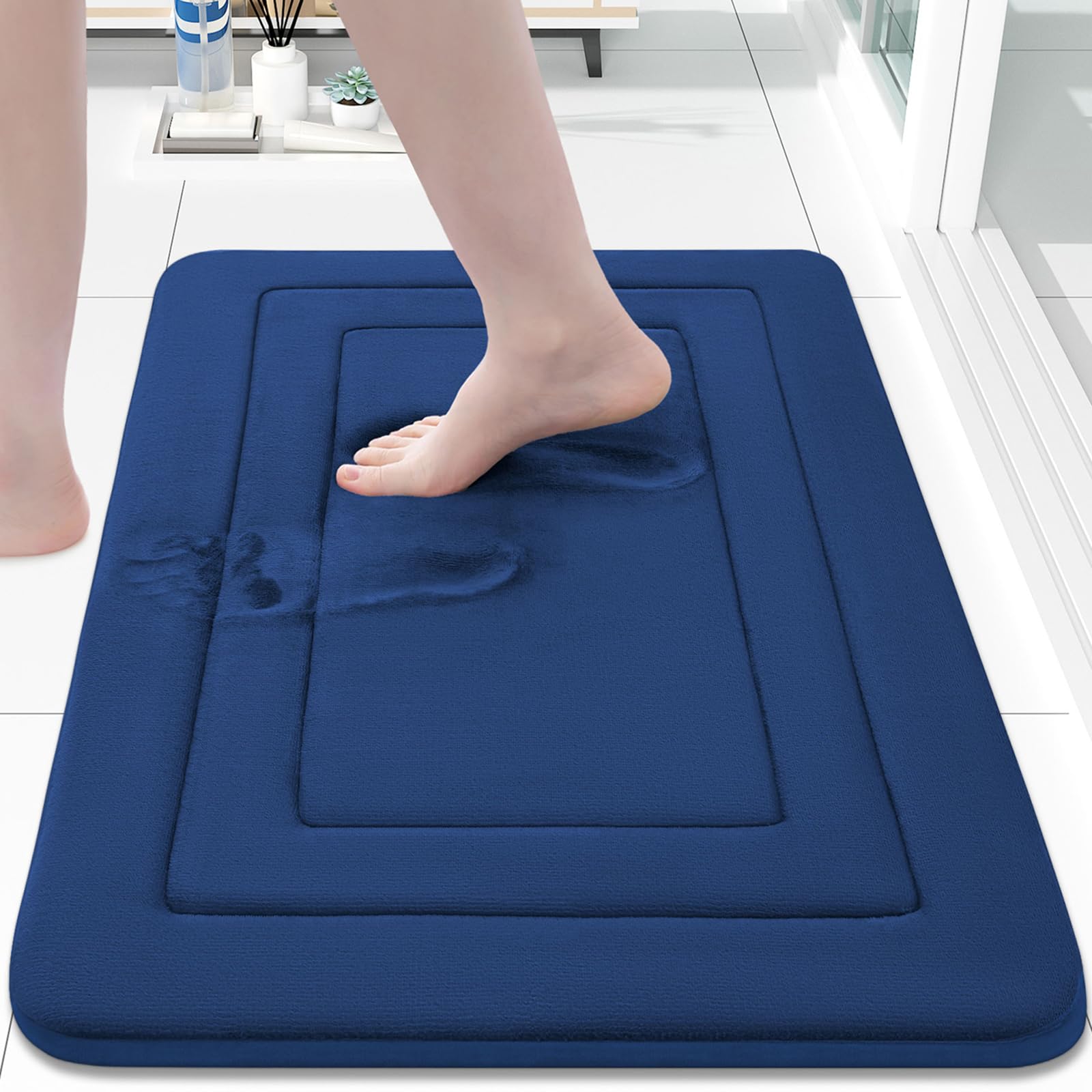 Arotive Memory Foam Bathroom Rug Mat 24x16, Ultra Soft and Absorbent Bath Mat, Machine Wash Dry, Comfortable Bath Rug Carpet for