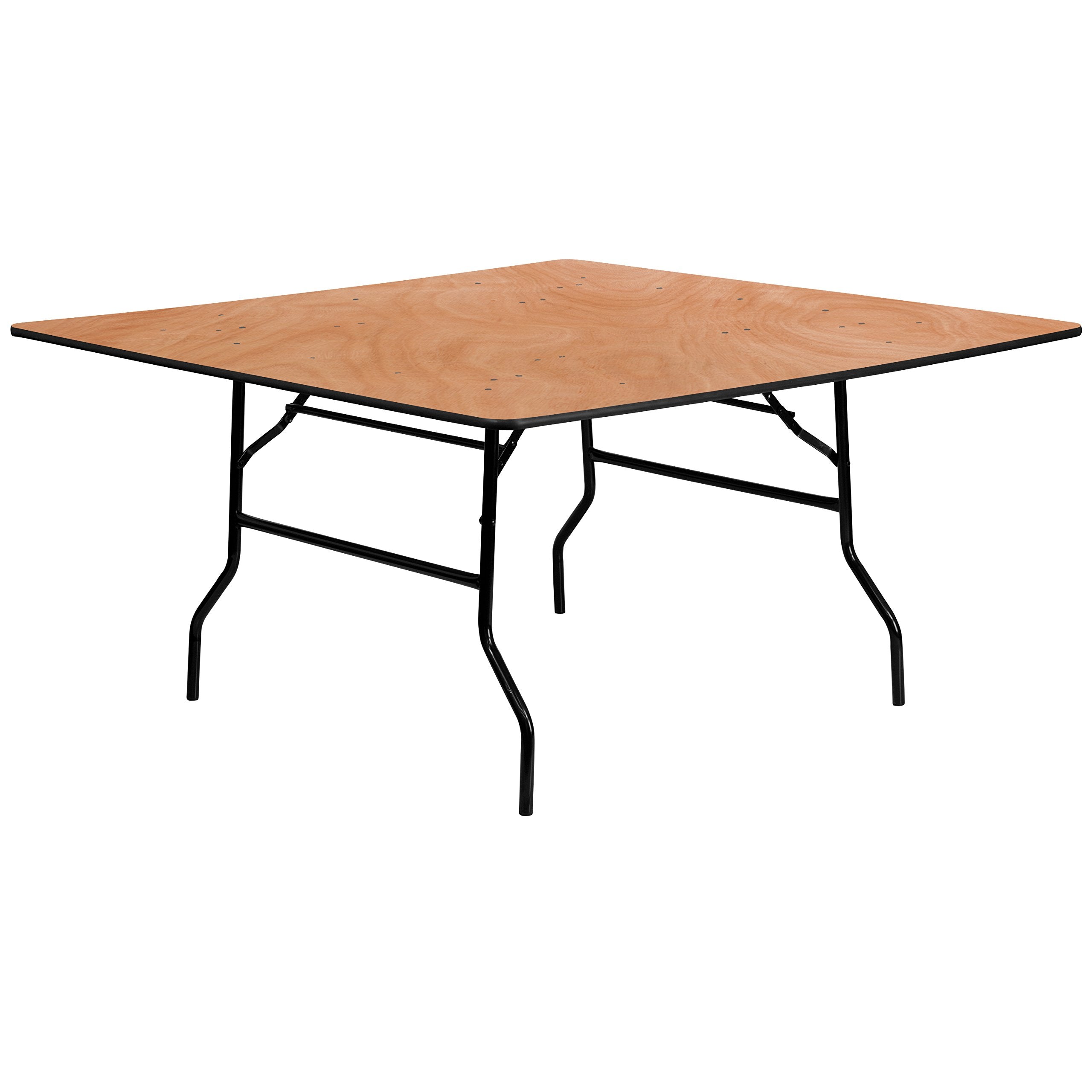Flash Furniture Gerry Commercial 5-Foot Square Wood Folding Banquet Table with Powder Coated Wishbone Legs