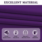 Donren Royal Purple Small Window Room Darkening Curtain Tiers - Thermal Insulated Window Treatment Rod Pocket Curtains (42 By 36 Inch,2 Panels)