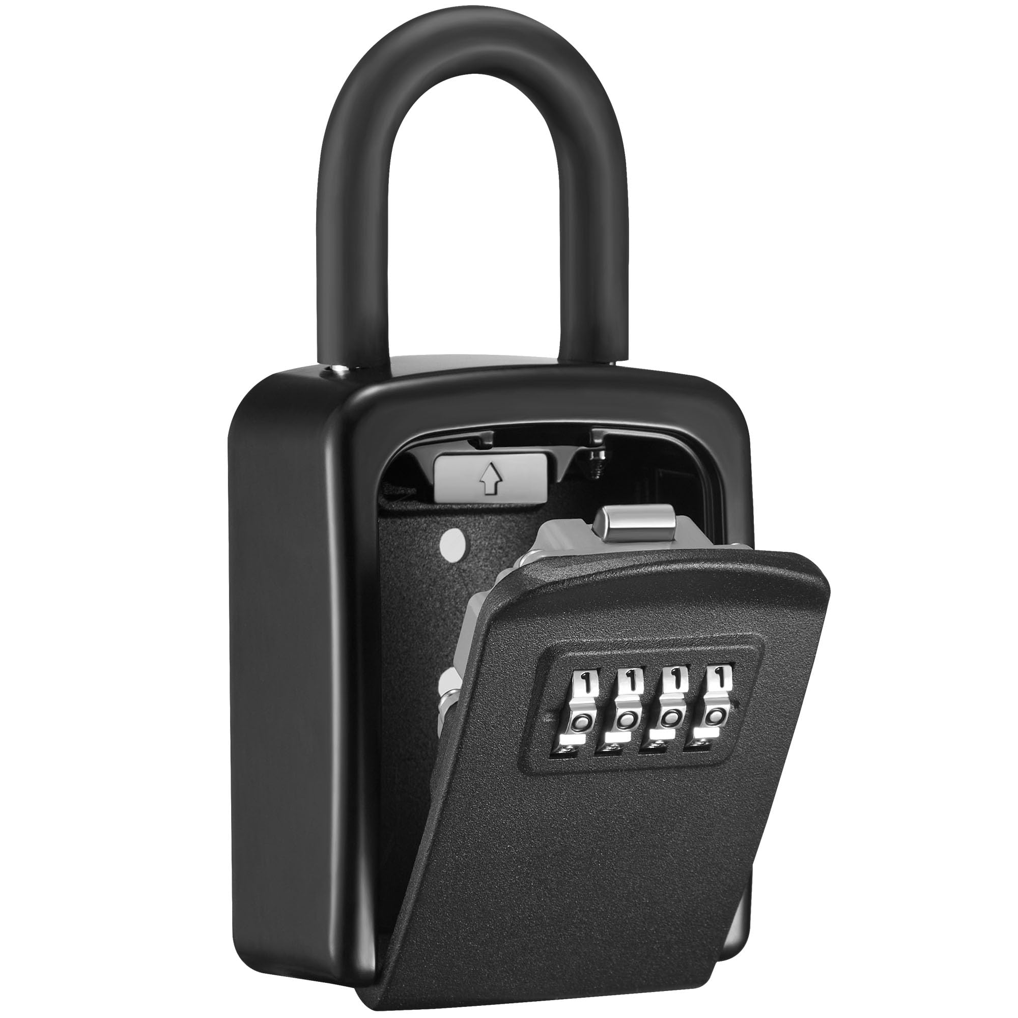 Puroma Key Lock Box, 4-Digit Combination Key Storage Lockbox, Portable Wall Mounted Security Lockbox With Code For Home, Flats,