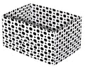 Kuber Industries Dot Print Non Woven Fabric Replacement Drawer Storage And Cloth Organizer Unit For Closet (Black & White)Kubma