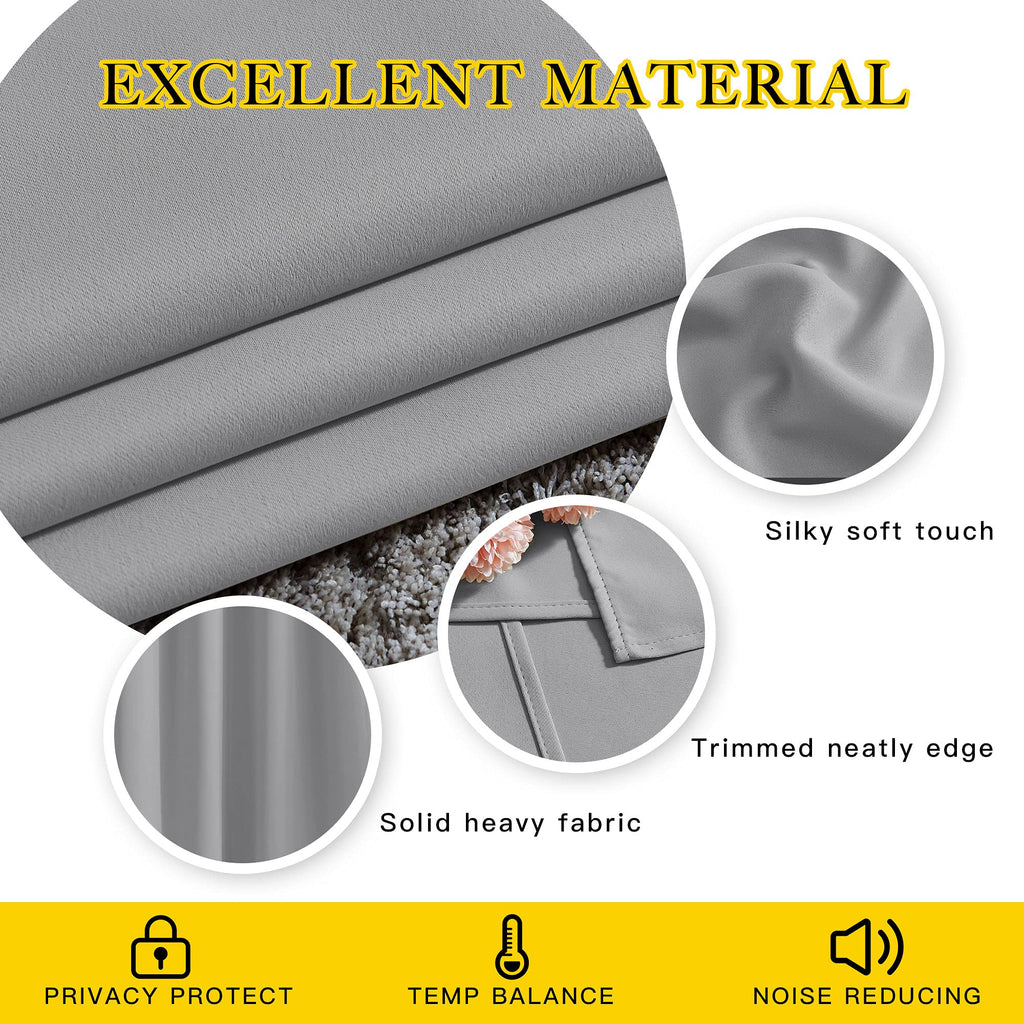 Nicetown Blackout Curtains Panels For Bedroom - Window Treatment Thermal Insulated Blinds Solid Grommet Vertical Drapes For Kitc