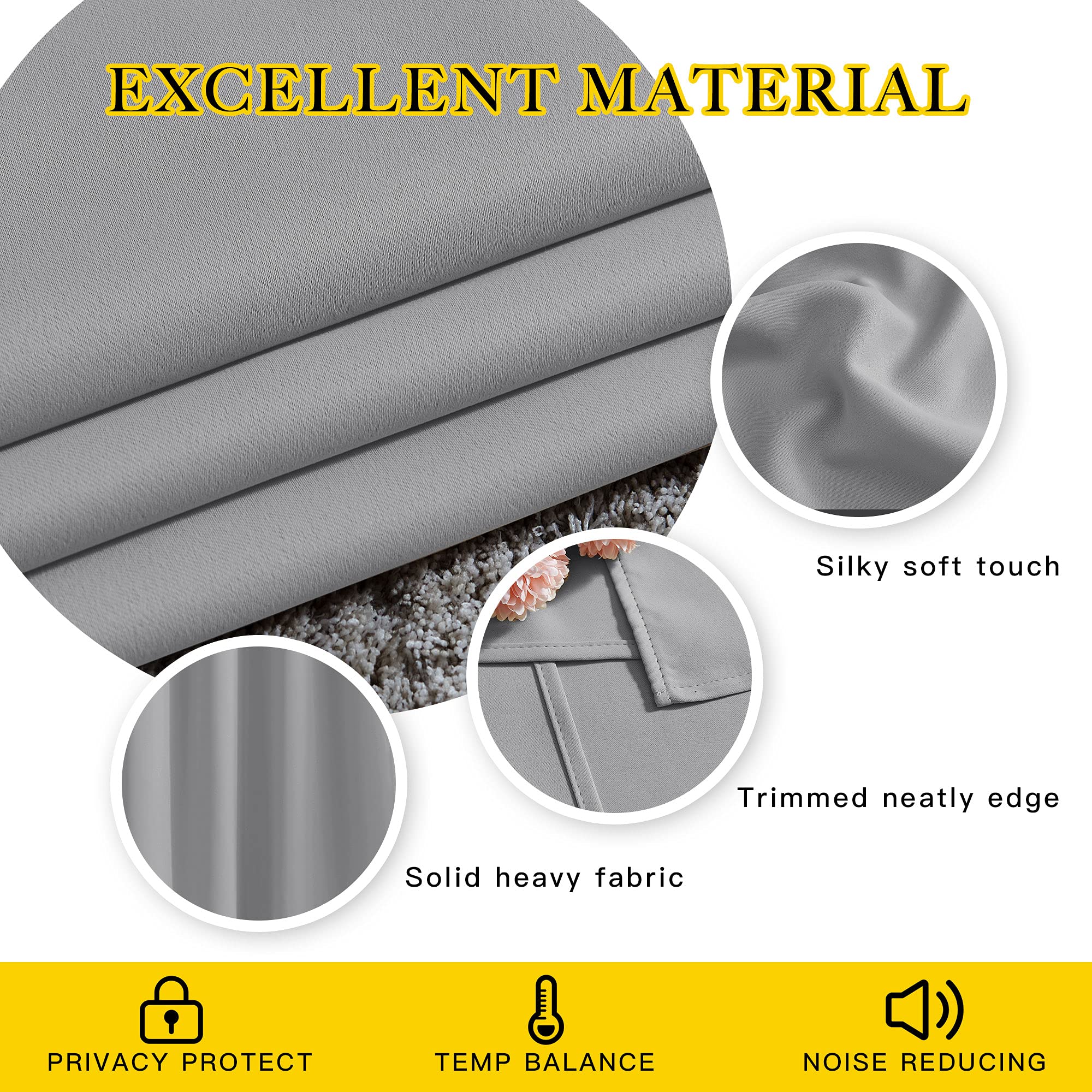 Nicetown Blackout Curtains Panels For Bedroom - Window Treatment Thermal Insulated Blinds Solid Grommet Vertical Drapes For Kitc