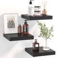 Fixwal Floating Shelves for Wall, Small Black Shelves Wall Mounted Shelf for Bathroom, Living Room, Bedroom, Kitchen Decor (Set 