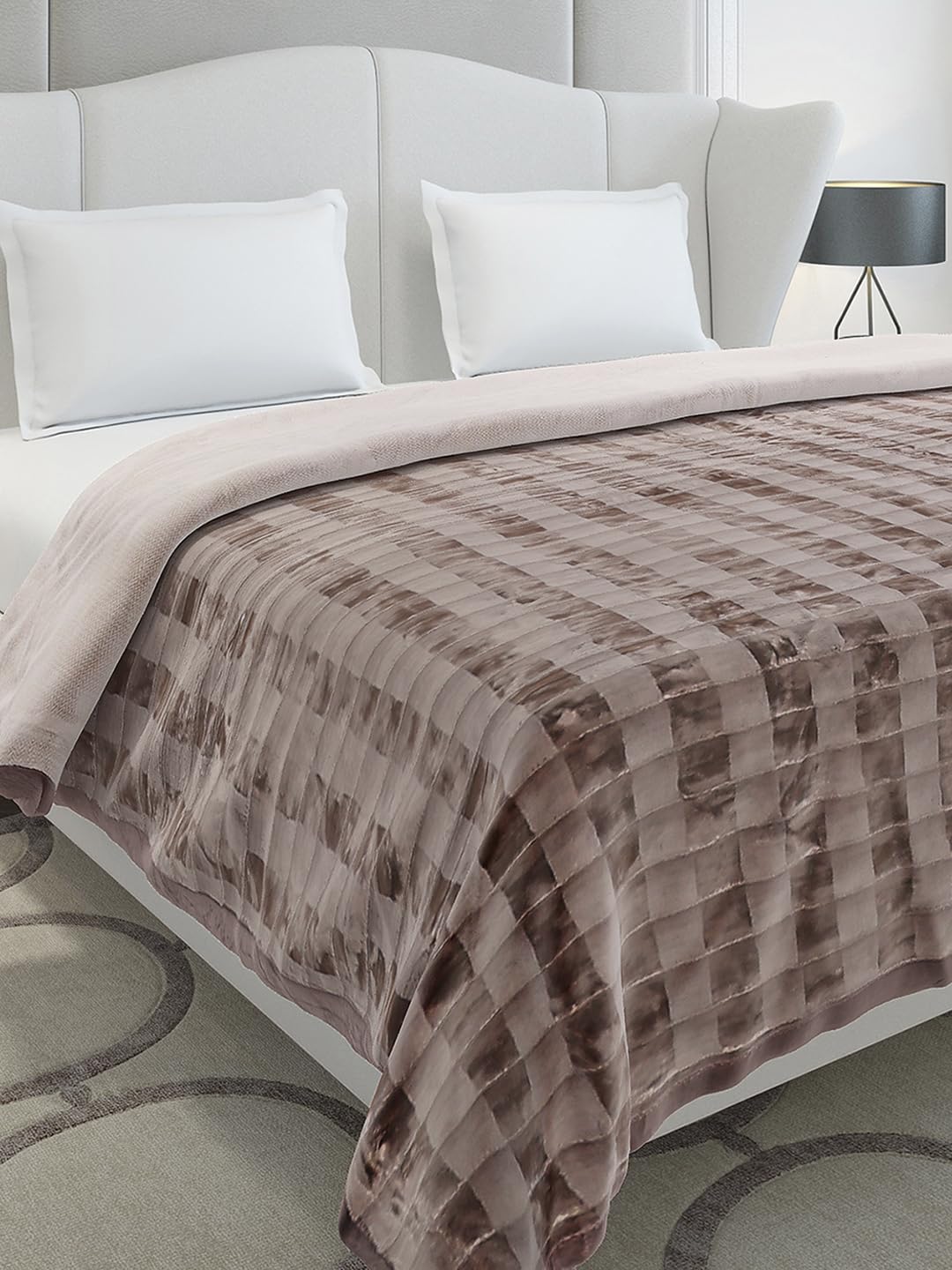 Monte Carlo Double Bed Heavy Winter Blanket Vibe Tribe 2 Ply 700 GSM | 4 KG, (240x220 CM), Rust