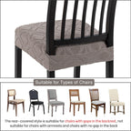 Searchi Stretch Dining Chair Seat Covers Set Of 6, Soft Removable Washable Seat Covers For Dining Chairs, Dining Room Seat Cover Protector (Rear-Covered, Hexagon Taupe)