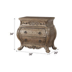 Acme Ragenardus Wood Nightstand with 3 Drawers in Vintage Oak