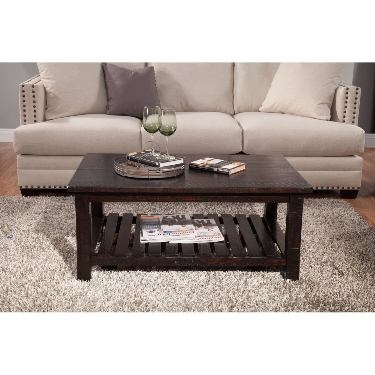 Martin Svensson Barn Door Solid Wood Coffee Table Espresso
