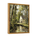 ARTZIO Farmhouse Wall Art 8x10 Inches Framed, Vintage Landscape Oil Painting - Woodland Forest Canvas Print, Rustic Botanical De