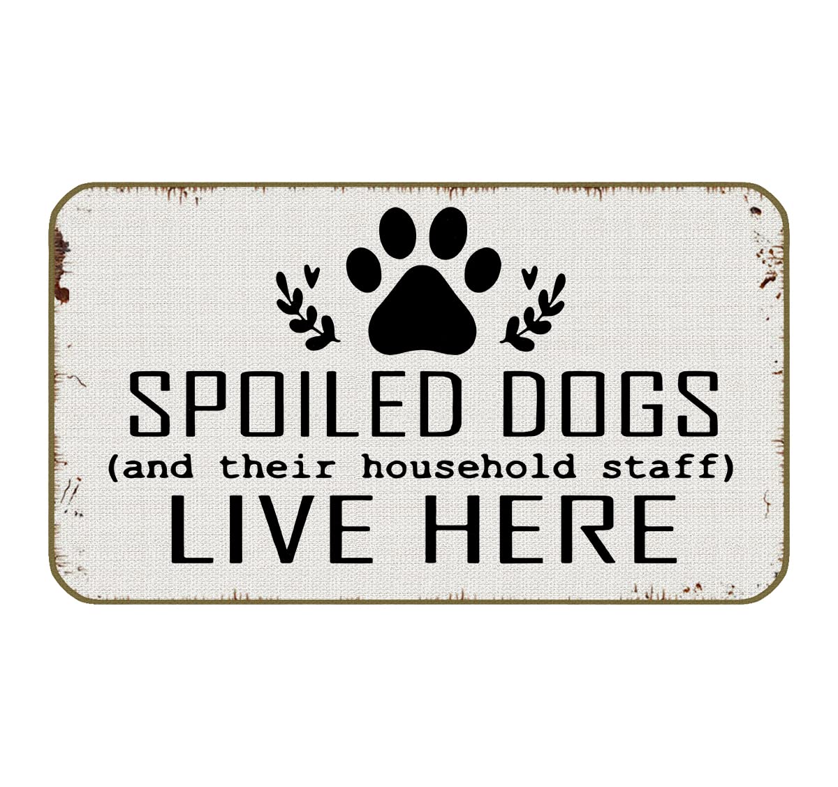 Uinhmop 17'X30' Spoiled Dogs Live Here Retro Decorative Doormat,Funny Dog Welcome Floor Mats Decor For Home Kitchen Living Roo